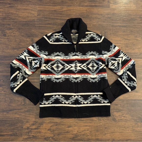Pendleton Men's Harding Full Zip 100% Wool Cardigan black Size small